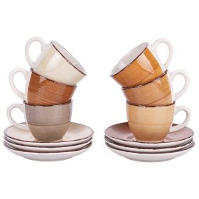 Set 6 tazzine caffè con piattino