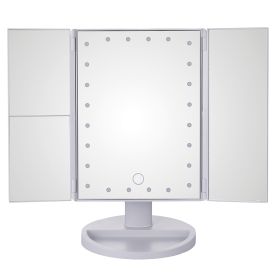 Specchio make-up con ingranditore, 24 led, a batteria e/o cavo USB, Vanity
