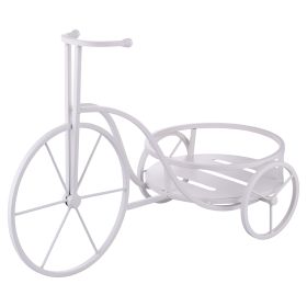 Bicicletta portavasi 1 ripiano in ferro battuto 54x26x35 cm, bianco, Est&#233;