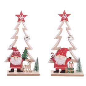 Albero di Natale decorativo con babbo Natale h. 30 cm, Santa's House