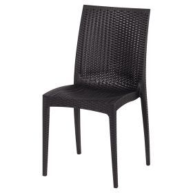 Sedia in plastica PP effetto rattan, nero, New Magic Esté