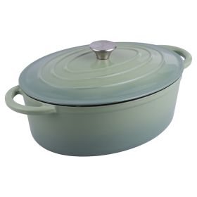 Casseruola ovale con coperchio 33x26 cm in ghisa smaltata, induzione, Les Cocottes S&#236;Chef