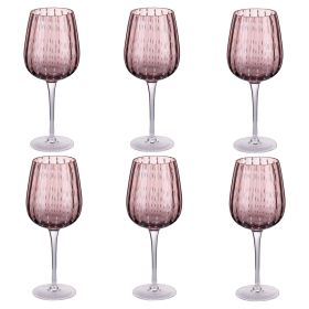 Set 6 calici 500 ml in vetro lavorato, Shiraz Provence