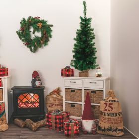 Albero di Natale h. 120 cm base in juta, Santa&#39;s House