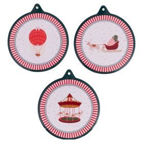 Mattonellina decorativa natalizia in ceramica &#216;11,5 cm, Xmas Circus