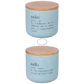 Barattolo sale 500 ml in gres e bambù, Victionary