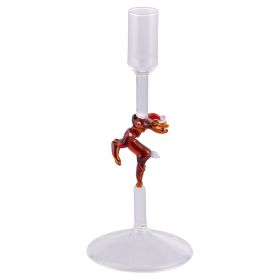 Porta candela natalizio in vetro borosilicato, base renna 3D, Xmas