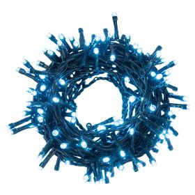 Filo 180 led bianco caldo 8 m, uso esterno, 8 giochi luce, Santa's House