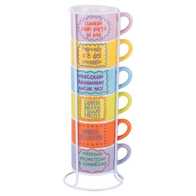 Set 6 tazzine caff&#232; 90 ml con stand, More Amor