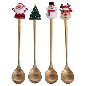 Set 4 cucchiaini natalizi con decorazione, Xmas