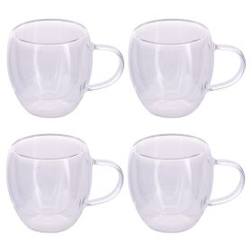 Set 4 tazzine caffè con manico 90 ml in borosilicato, Glass Expresso