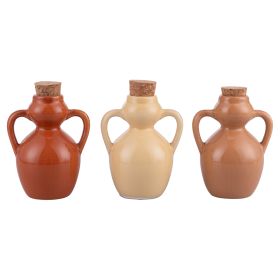 Anfora mini oliera 107 ml in ceramica e sughero