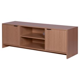 Mobile porta tv in legno MDF, 2 ripiani e 2 ante, 140x39,5x49 cm, Sibilla