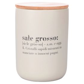 Barattolo sale grosso 700 ml in ceramica e bambù, Victionary