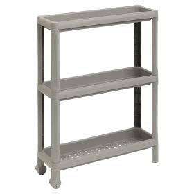 Carrello con ruote, extra slim, in plastica pp 53x17x71 cm, Tina