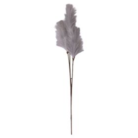 Ramo decorativo artificiale con piume h. 100 cm, grigio perla, Sibilla