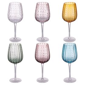 Set 6 calici 500 ml in vetro lavorato, Shiraz Color