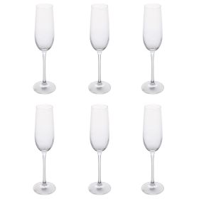 Set 6 fl&#251;te in vetro 250 ml, trasparente, Camille Sibilla