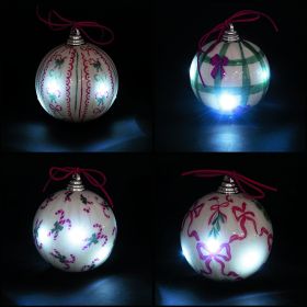 Pallina led natalizia 10 cm, Natale con i fiocchi