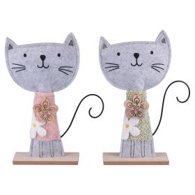 Gatto decorativo in legno e poliestere h. 28,6 cm, Miao