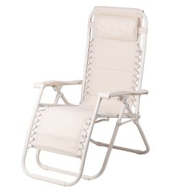 Sedia gran relax imbottita, reclinabile e richiudibile, avorio, Rio Plus Est&#233;