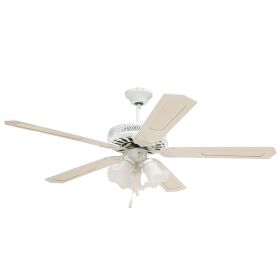 Ventilatore/lampadario a soffitto bianco 65W