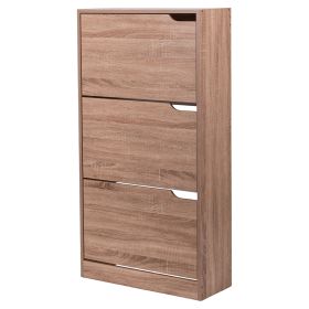 Scarpiera 3 ante a ribalta 60x23xh115 cm, colore rovere