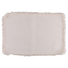 Tovaglietta rettangolare in cotone 45x30cm, avorio, Frange
