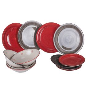 Servizio piatti 12 pezzi in stoneware