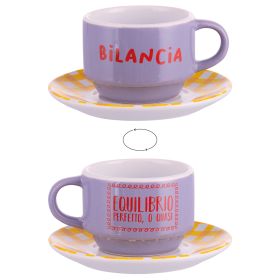 Tazzina caff&#232; 100 ml con piattino, More Amor Bilancia