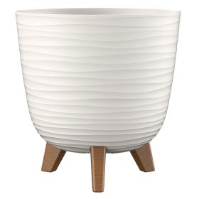 Vaso arredo tondo Aurora Luna 20x21 cm, bianco