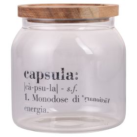 Barattolo capsule in borosilicato e acacia, Victionary