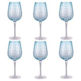 Set 6 calici 500 ml in vetro lavorato, Shiraz Ocean