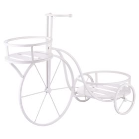 Bicicletta portavasi 2 ripiani in ferro battuto 55x26x42 cm, crema, Est&#233;