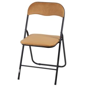 Sedia pieghevole effetto velluto senape