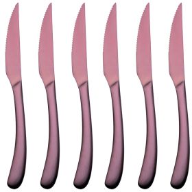 Set 6 coltelli bistecca in acciaio inox, rame opaco, Montecarlo