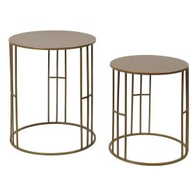 Set 2 tavolini soggiorno tondi impilabili