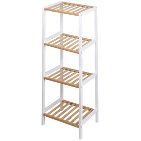 Mobiletto bagno 4 ripiani in bamb&#249; e MDF