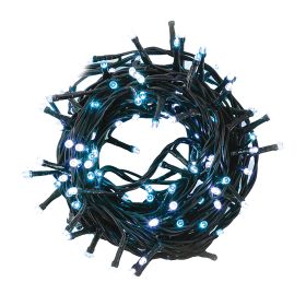Filo 180 led bianco/blu 8 m, uso esterno, 8 giochi luce, Santa&#39;s House