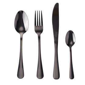 Set 16 posate in acciaio inox, nero lucido, 5Th Avenue Sibilla