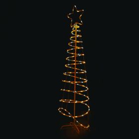 Albero a spirale 240 led bicolor bianco caldo/oro h. 180 cm, Santa&#39;s House