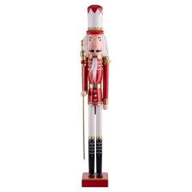 Soldato schiaccianoci natalizio in legno h. 120 cm, Santa&#39;s House