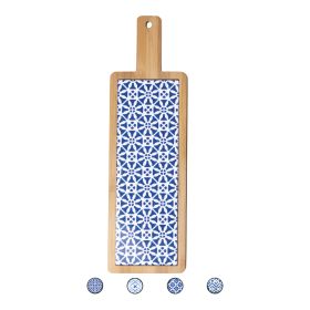 Tagliere in legno di bamb&#249; e ceramica, 12,5x40cm, Sibilla
