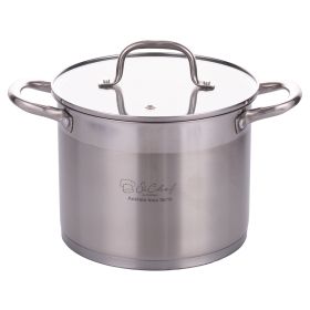 Pentola con coperchio 18x15 cm, in acciaio inox, induzione, S&#236;Chef