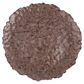 Sottopiatto in vetro chocolate, Wavy