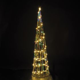 Albero a cono luminoso h. 80 cm, 60 microled, bianco caldo, Santa's House