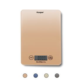 Bilancia da cucina digitale 5 Kg, top in vetro temperato, Kooper