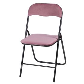 Sedia pieghevole effetto velluto rosa
