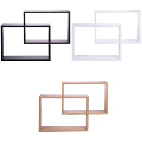 Set 2 mensole cubo grandi da muro in legno di pino, Sìordine