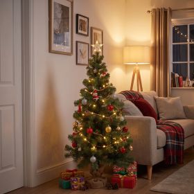 Albero di Natale 194 rami h. 120 cm base in juta, Santa's House